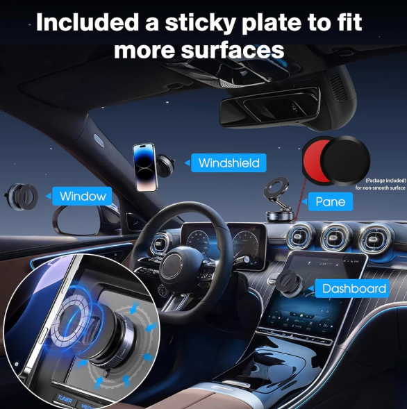 Soporte Magnetico Celular Con Ventosa